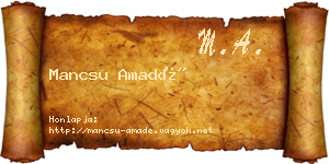 Mancsu Amadé névjegykártya